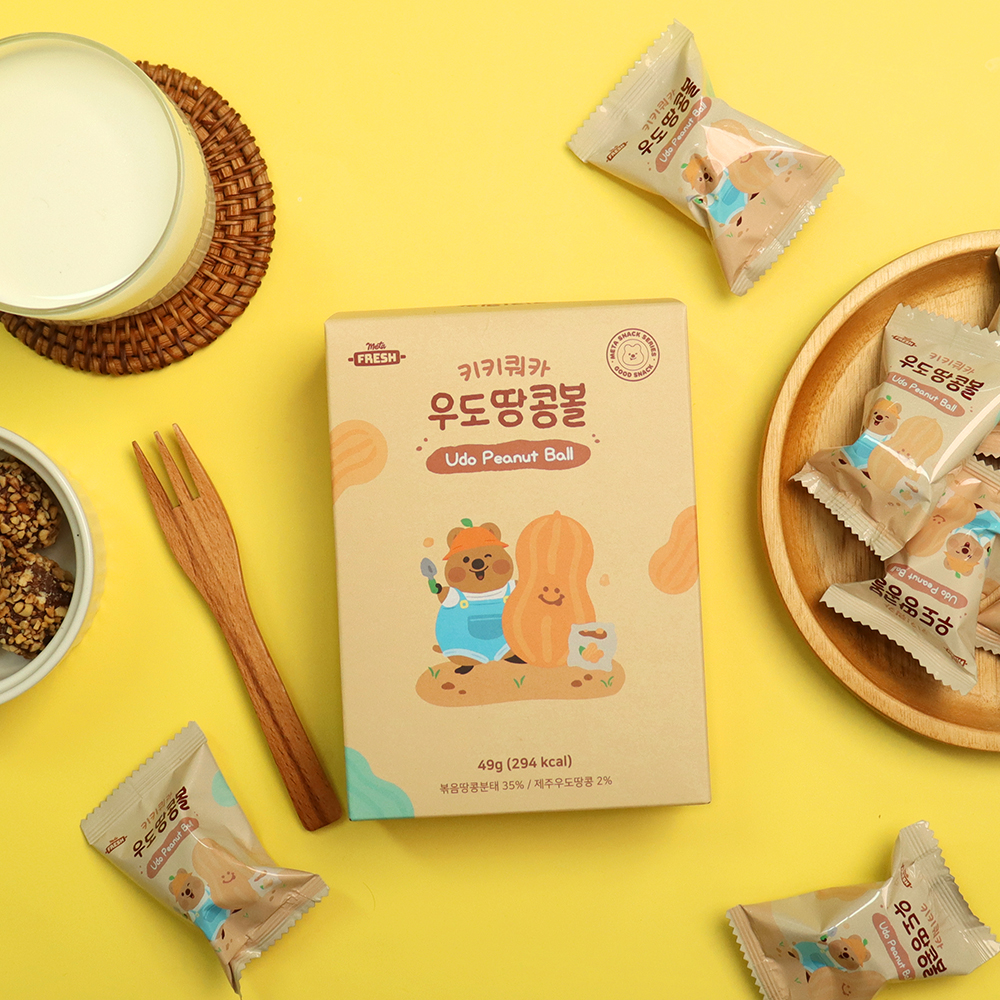 제주 키키쿼카 우도땅콩볼 7개입 49g 제주도초콜릿 아몬드초코볼 - 상품 이미지
