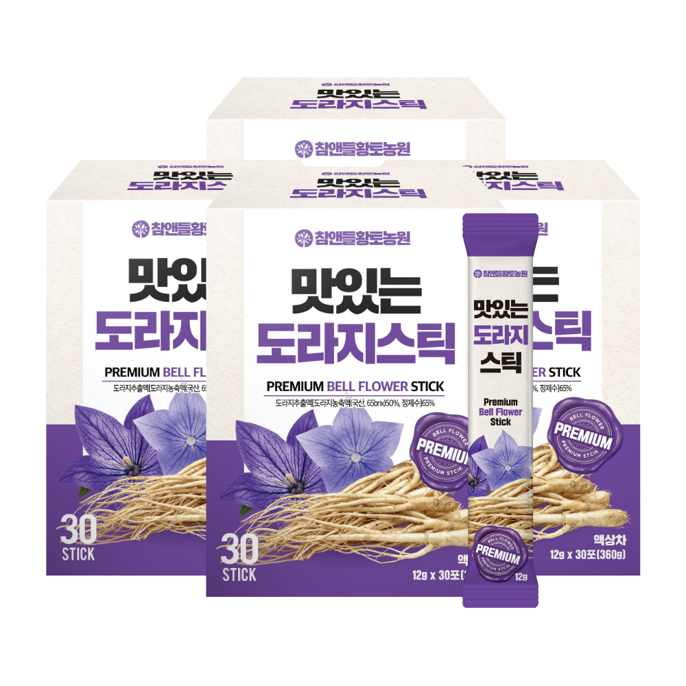 [3+1] 참앤들황토농원 맛있는 도라지 스틱 12g 30포 360g, 4개 - 상품 이미지