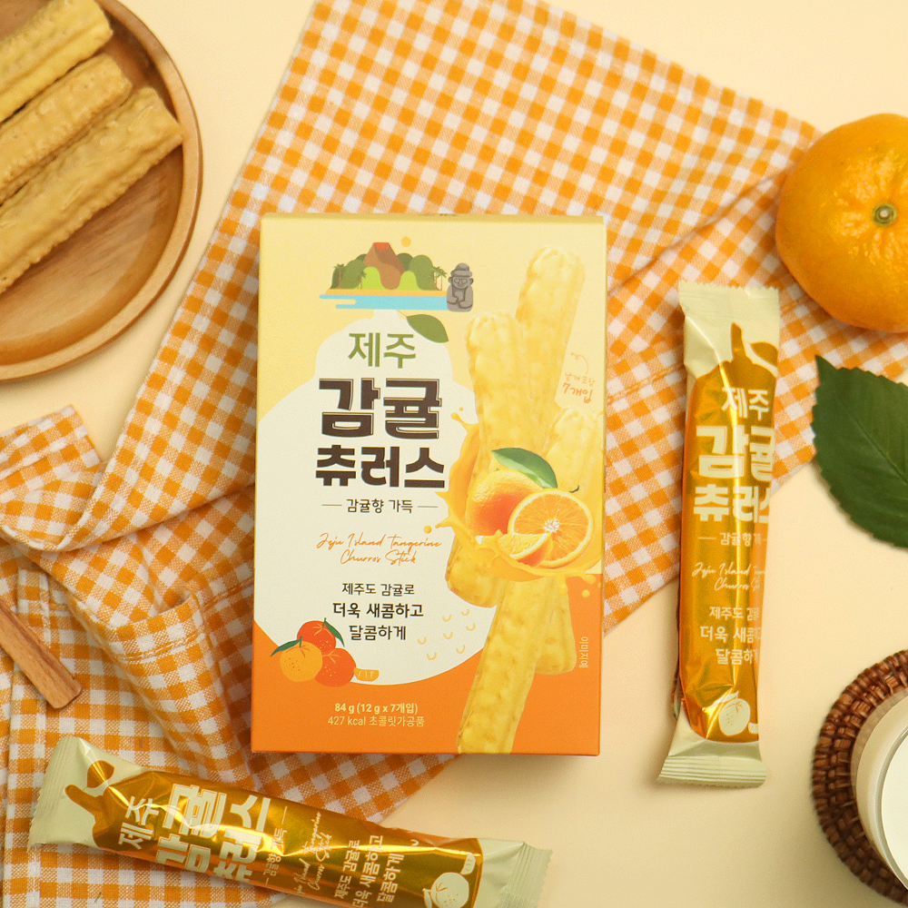 제주 감귤 츄러스 84g 7개입 과자 제주특산품 간식 - 상품 이미지