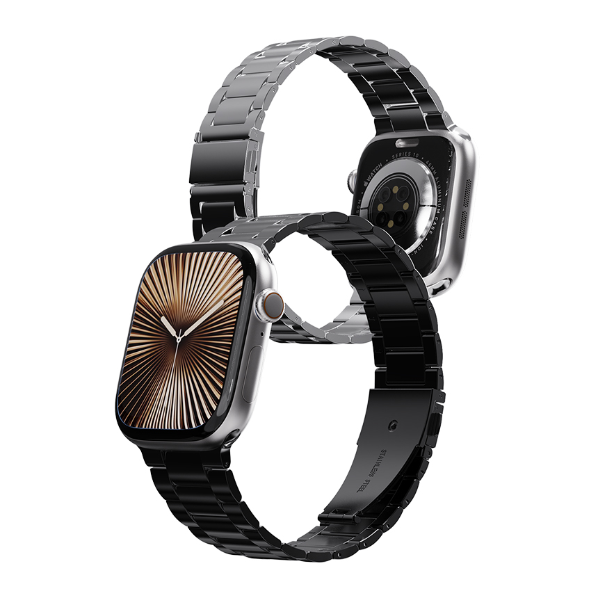 애플워치 SE3 SE2 11 스트랩 메탈 라이트 밴드 42/44/45/46/49MM, 블랙 - 상세 이미지 4