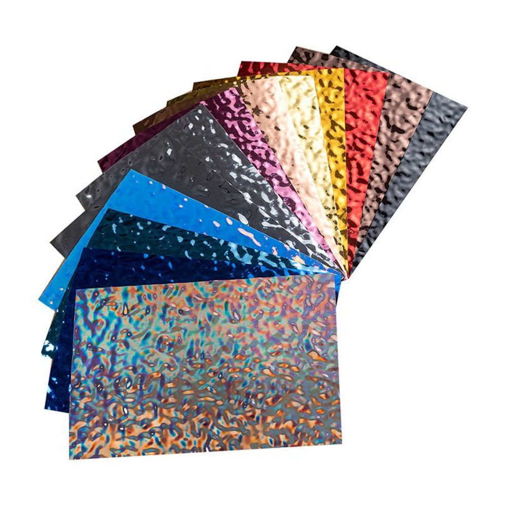 웨이브판넬 워터 5m 물결무늬 pvc 스테인레스 실버 3D 필름 물결 실버 0.3mm 1.25m x 10 - 상품 이미지