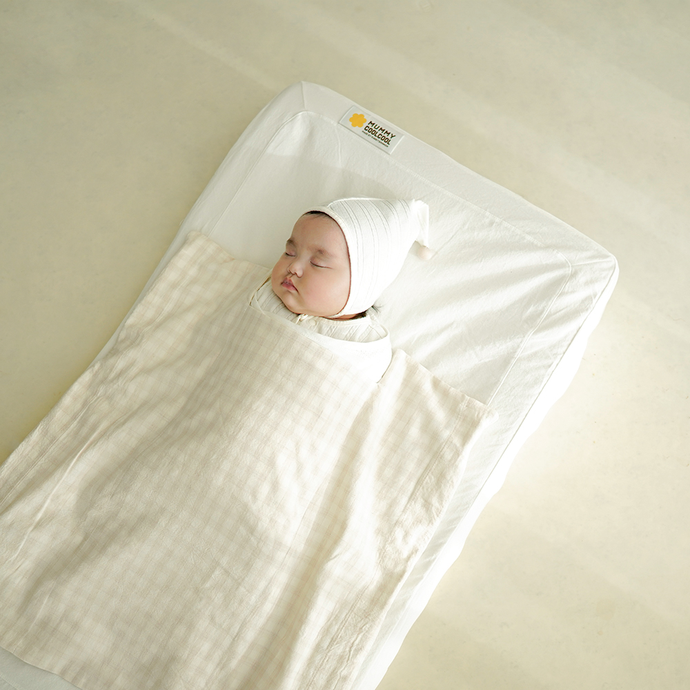머미쿨쿨 올인원 모로반사 방지 좁쌀이불 아기 신생아 통잠이불 출산선물 아이보리 메쉬
