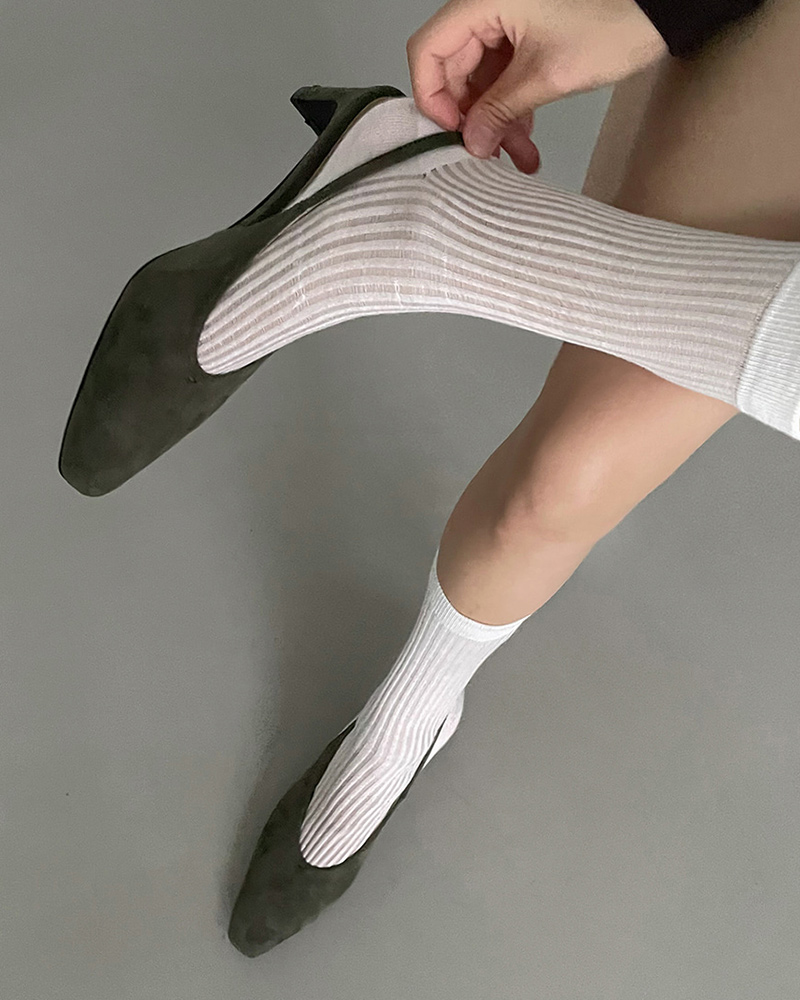 슬로우 스티치 스웨이드 미들 슬링백힐 이미지 7