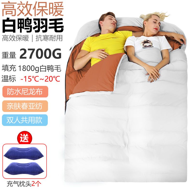 구름침낭 갯바위 오리털침낭 입는침낭 오리털 갯바위침낭 쌀 갈색 오리털 2700g (-10-5C - 상세 이미지 2