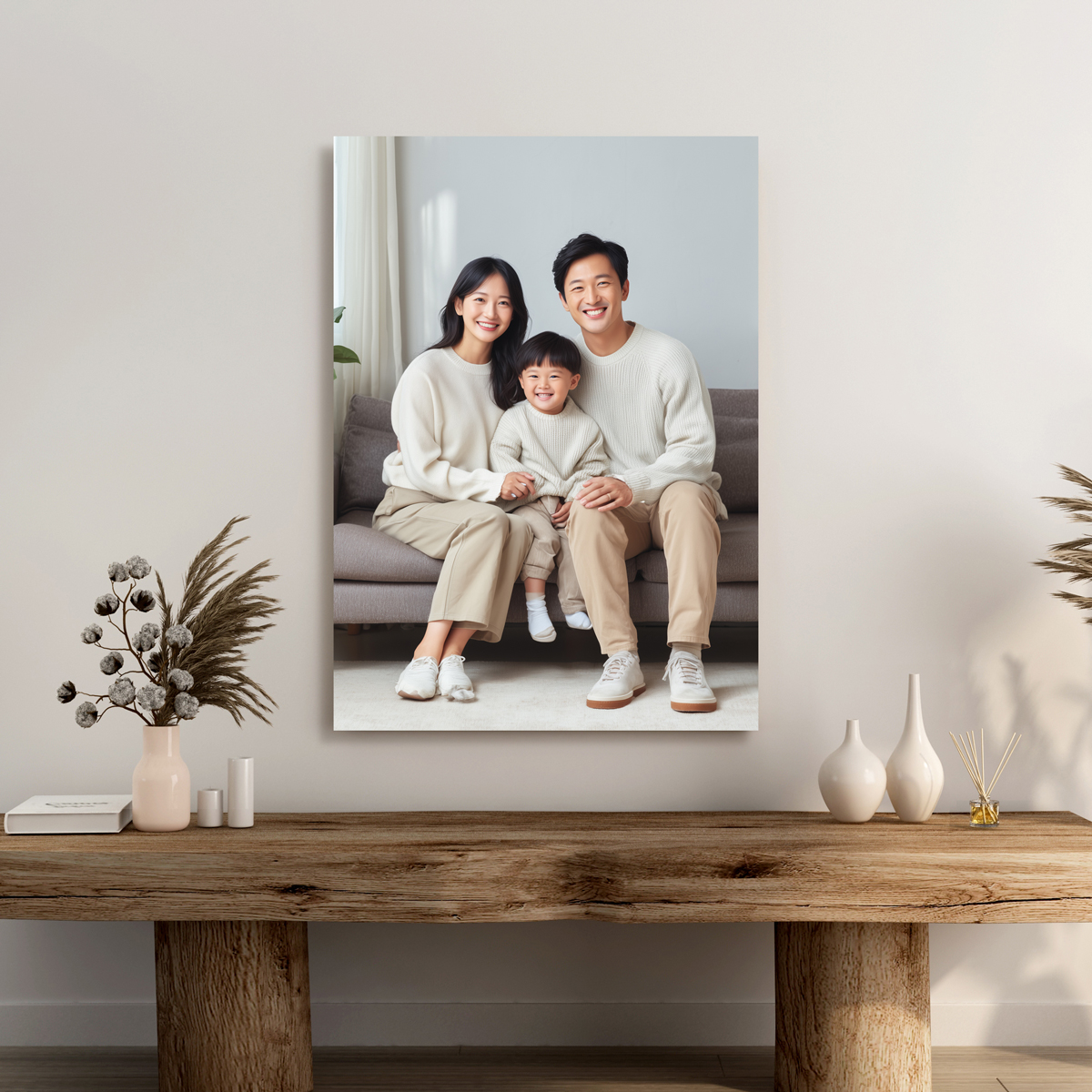 [필프레임] 가족 사진 액자 아크릴액자 샤이닝 맞춤제작 12x17 cm - 상품 이미지