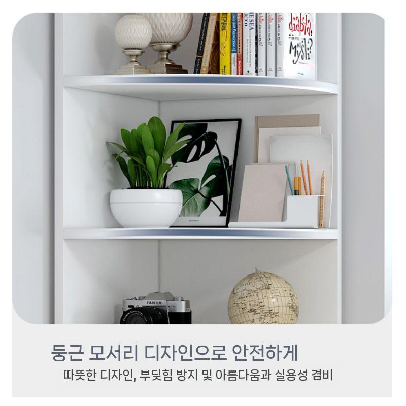 코너수납장 선반 코너장 코너 책장 모서리선반 틈새 30x30x150 따뜻한 흰색 이중 펌핑 조립식 - 상세 이미지 4