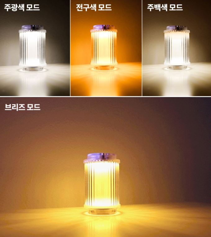 아버 루나리 랜턴 감성캠핑 충전식 LED 호롱불 조명 - 상세 이미지 3