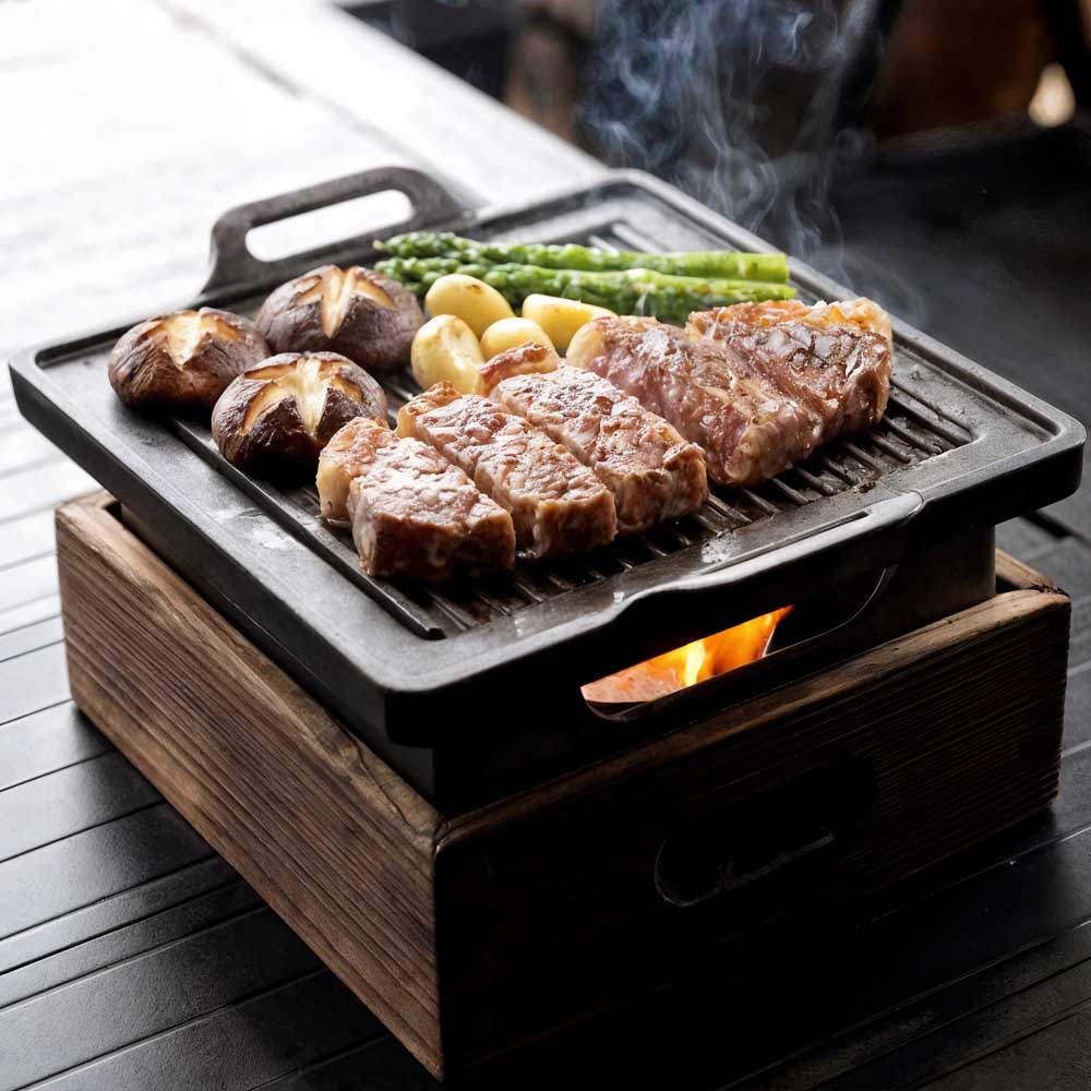 정사각(소)불판 풀세트 고체연료30g(32개)포함 가정용화로 개인 바베큐화로 1인용 불판