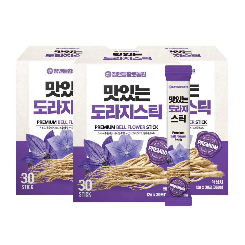참앤들황토농원 맛있는 도라지 스틱 12g 30포 360g, 3개 - 상품 이미지