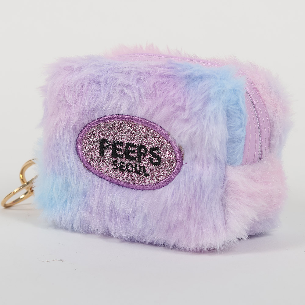 PEEPS Pastel Fur Pouch(Pink / Violet) 키링 파우치 - 상세 이미지 4