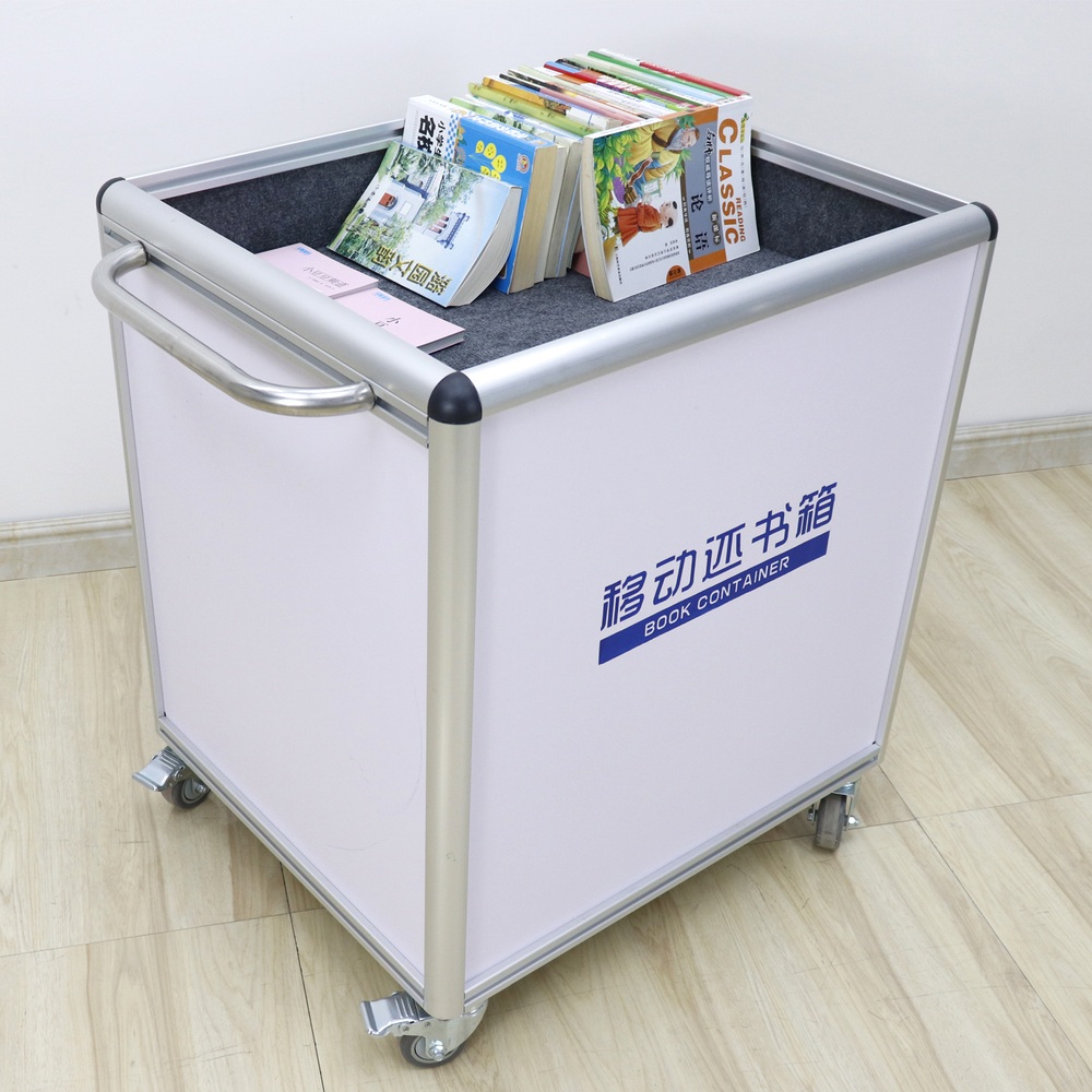 도서관 북카트 북트롤리 트레이 책꽂이 정리 철제 무소음 이동식 반납대 - 상세 이미지 3