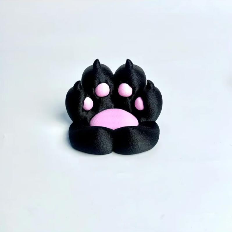 프린팅 고양이 발 휴대폰 태블릿 거치대 데스크탑 학생용 침대용 블랙 - 상품 이미지