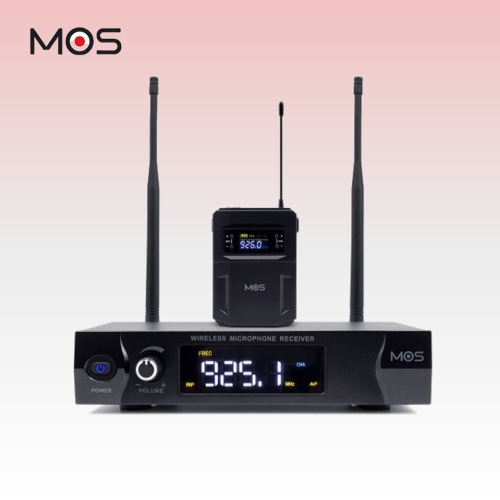 모스 MOS MC-810B 1채널 무선마이크 세트 벨트팩 핀 헤드셋 고성능 음질 교회 행사 - 상품 이미지