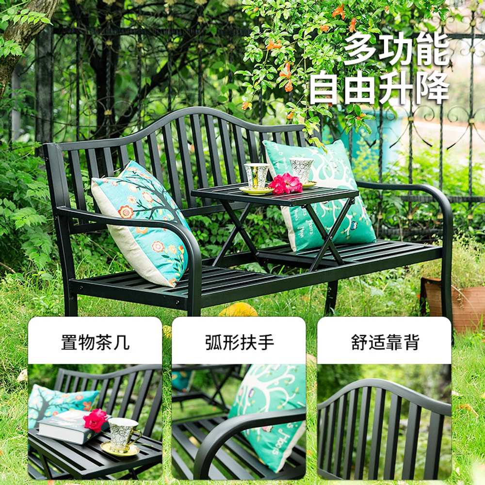 야외 테이블일체형 등받이 벤치 정원테라스 실외 데크 - 상세 이미지 2