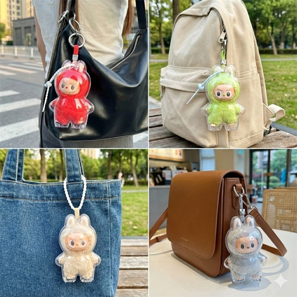 리빙러빙 미니 라부부 4세대 케이스 내마음속비밀번호 호환 팝마트 투명 인형 커버 파우치 - 상품 이미지