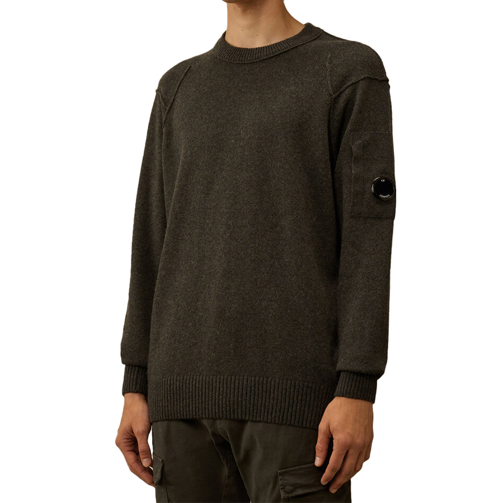 25FW CP컴퍼니 렌즈와펜 램스울 GRS 니트 스웨터 다크쉐도우 19CMKN707A 110149A 978 - 상세 이미지 2
