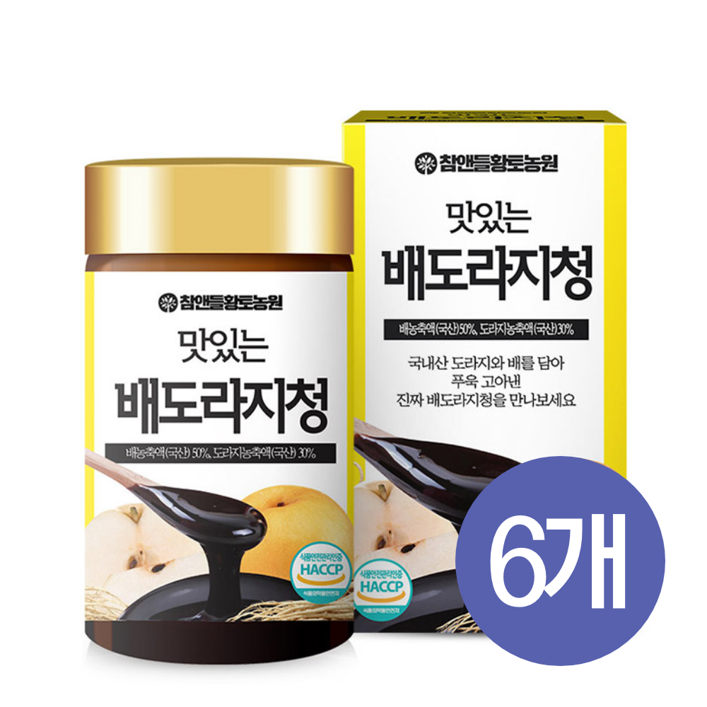 [배농축액 도라지농축액 국산/6+2] 참앤들황토농원 맛있는 배도라지청 250g, 8개 - 상품 이미지