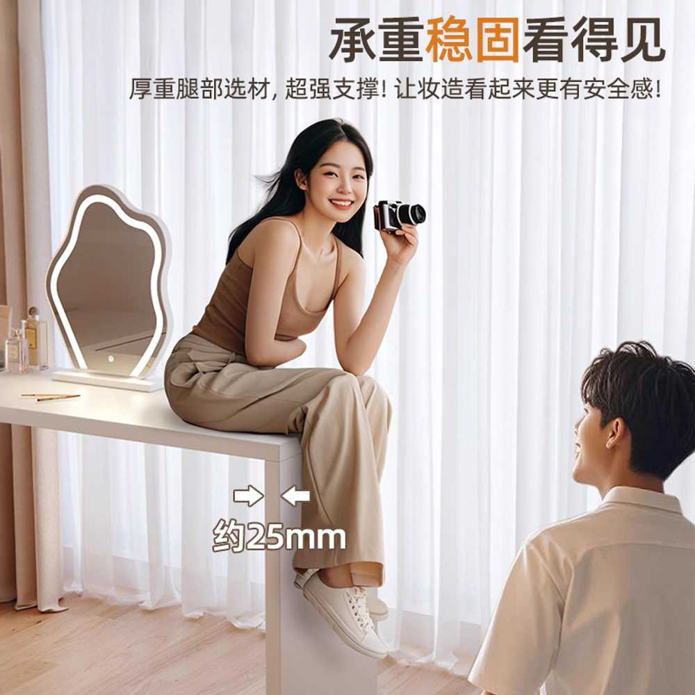 확장형 화장대 서랍장 세트 수납 거울 ㄱ자 폭조절 80cm 3단 - 상세 이미지 5