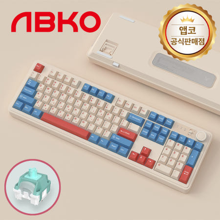 앱코 AF108PRO ABKO x SOAI 콜라보 3모드 키보드 코랄블루, 저소음 너울축, 43g