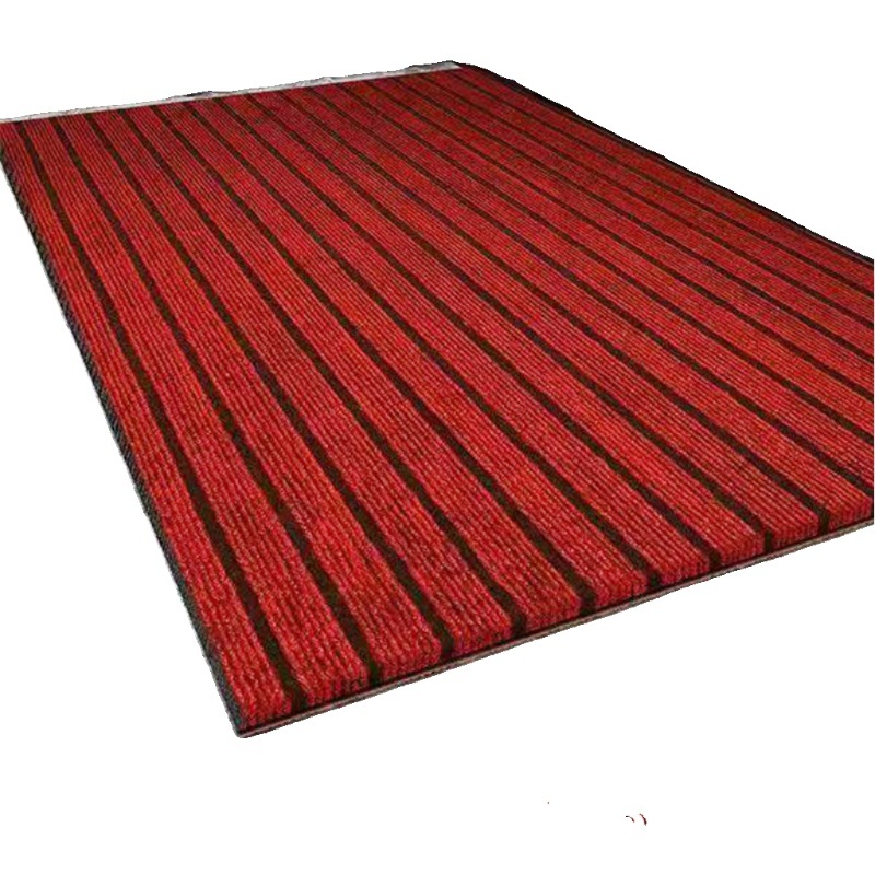발매트 업소용 현관 강력흡진 신발털이 대형 스트라이프패턴 미끄럼방지 빨간색 50x80cm - 상품 이미지