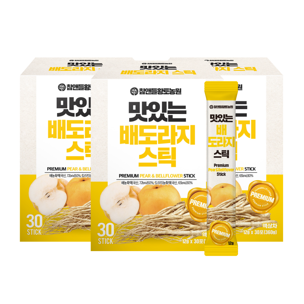 참앤들황토농원 맛있는 배도라지 스틱 12g 30포 360g, 3개 - 상품 이미지