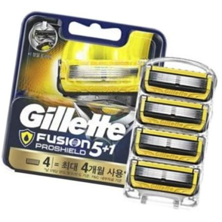 도루코 질레트 퓨젼 프로쉴드 옐로우 면도날 벌크형 4입