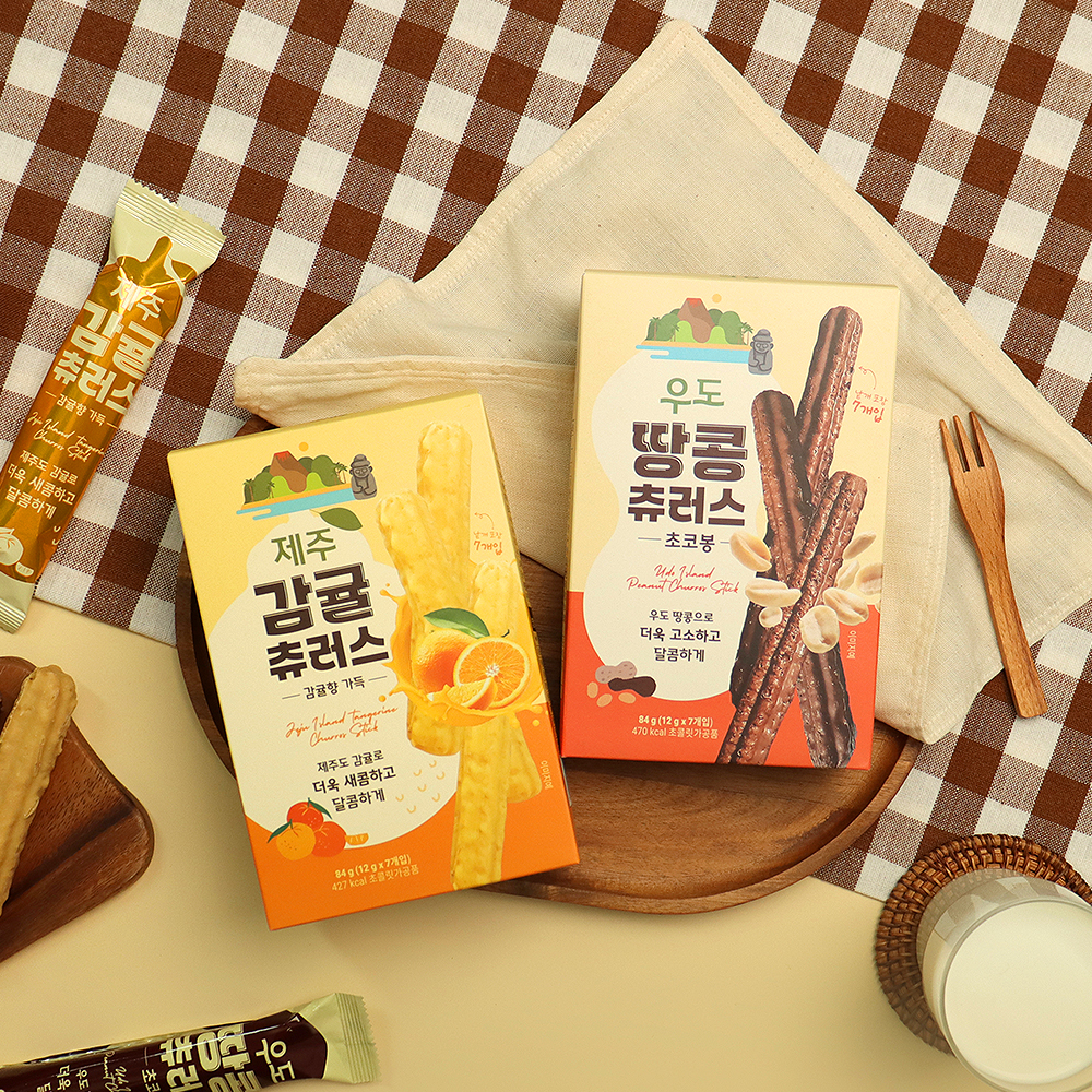 제주 우도땅콩 츄러스 초코봉 7개입 과자 제주도기념품 간식 이미지 7