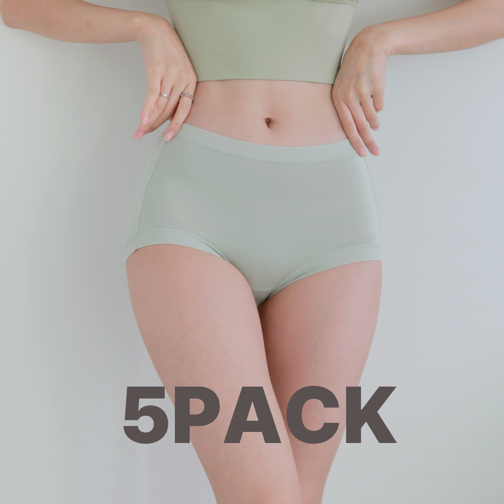 네이버 리아모르 여성 모달 팬티 하이웨스트 심리스 팬티 면 비스코스 속옷 5PACK