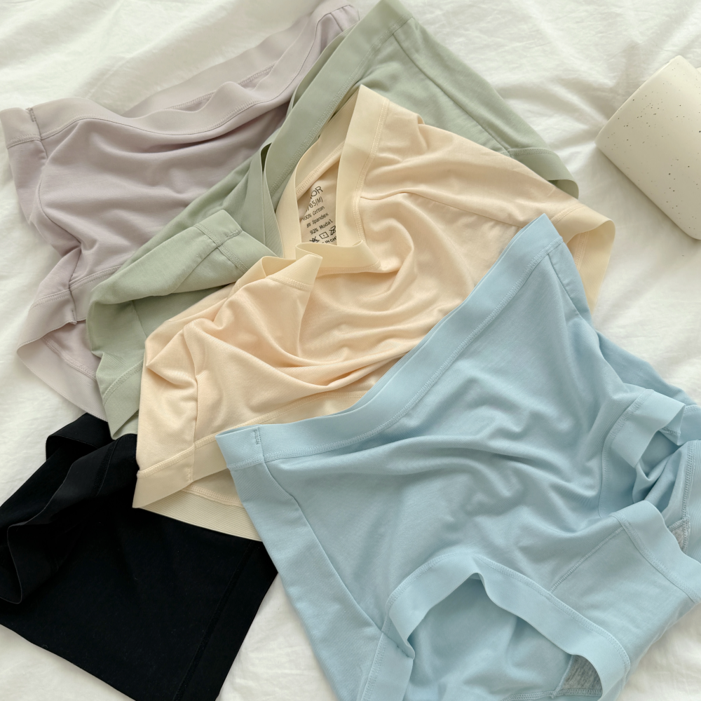 여성 모달 팬티 하이웨스트 심리스 팬티 면 비스코스 속옷 5PACK 이미지 7
