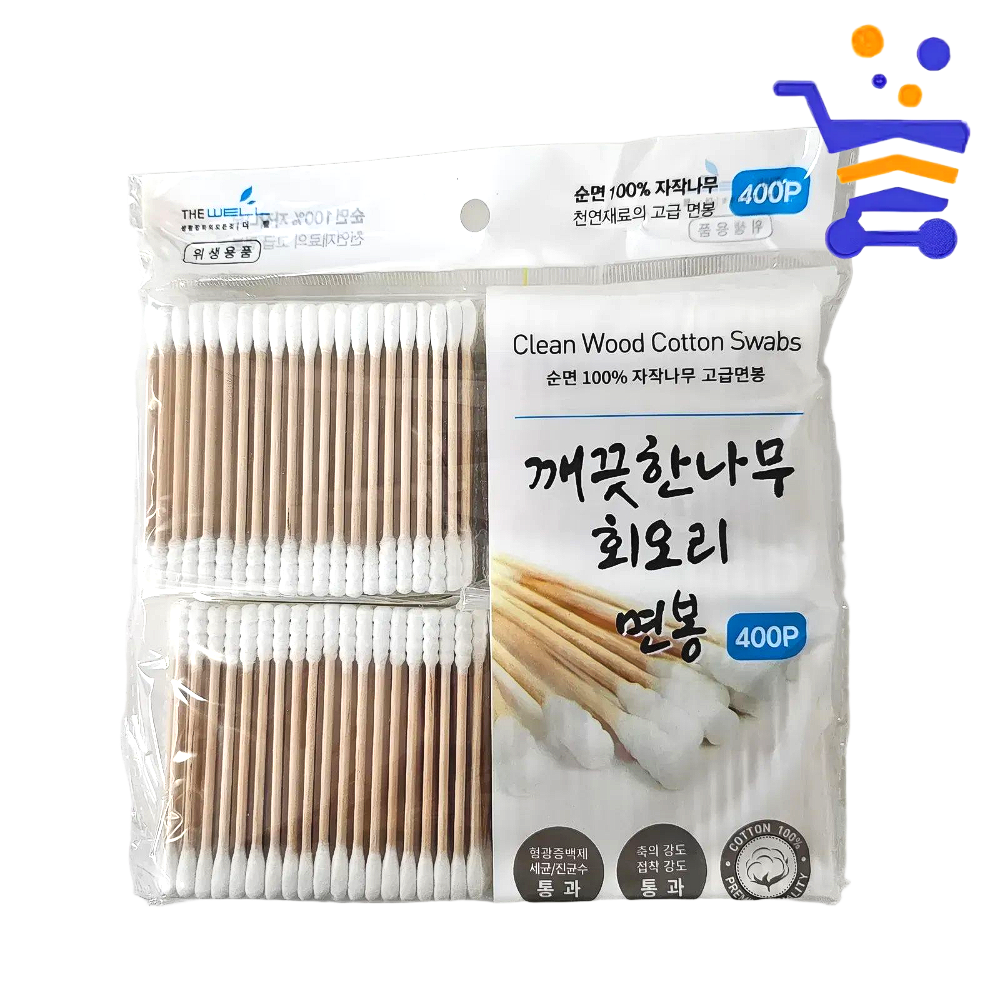 깨끗한 가정용 회오리 면봉 400P (0369) 듀얼면봉 - 상품 이미지