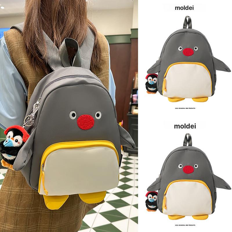 펭귄 백팩 인형 가방 캐릭터 배낭 경량 여행용 책가방 블랙 대형 펜던트 포함 - 상세 이미지 2