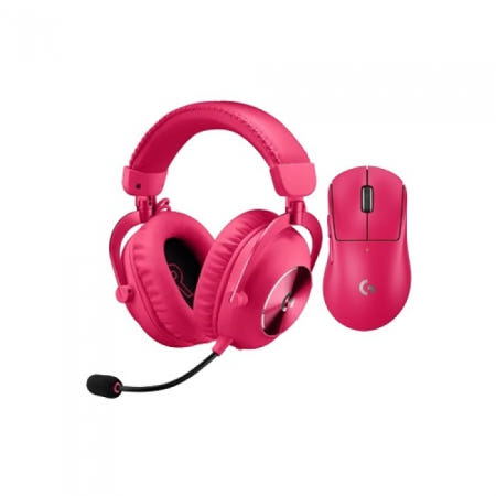 로지텍 G PRO X SUPERLIGHT 2 DEX + PRO X 2 무선 마우스 헤드셋 세트 (핑크) / M