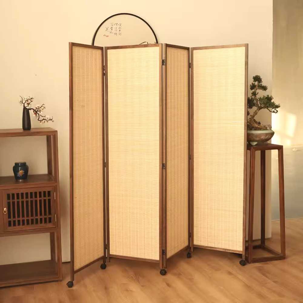 이동식 파티션 바퀴형 접이식 공간분리 실내 칸막이 40x200cm 4패널 - 상세 이미지 4