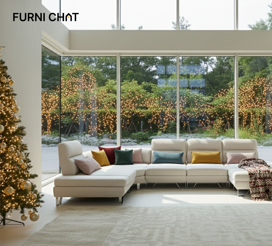 퍼니챗 샤르니 6인용 코너형 아쿠아텍스 이지클린 기능성 조야 패브릭 스윙 소파