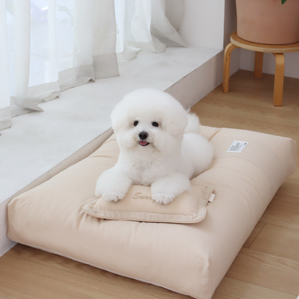 쉬오트 컴포트 카밍 베드 잔스트라이프 (4color) 강아지침대 강아지쿠션 방석 - 상세 이미지 3