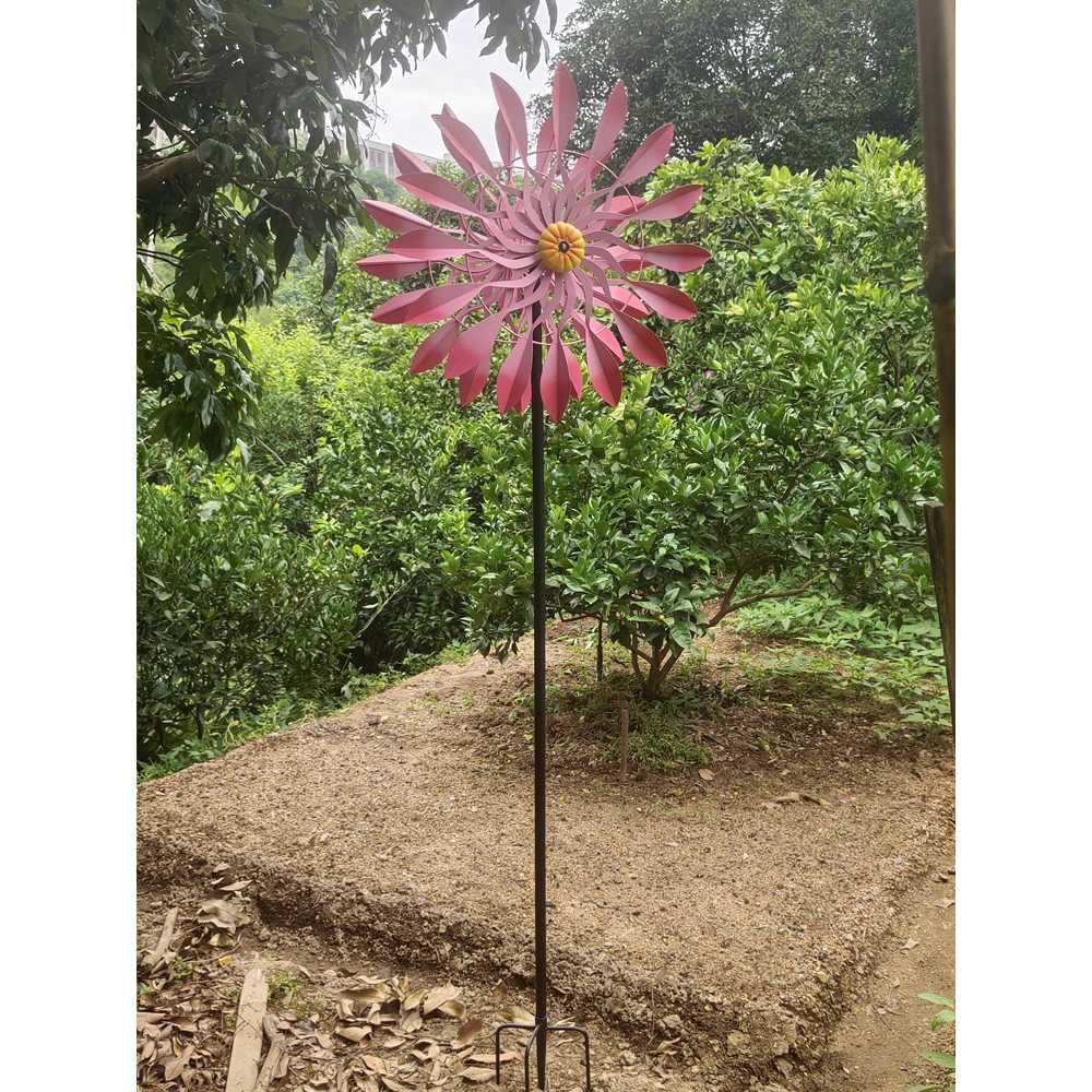 철제 대형 바람개비 정원 인테리어 야외 조형 장식품 60x210cm + 블루 - 상세 이미지 2