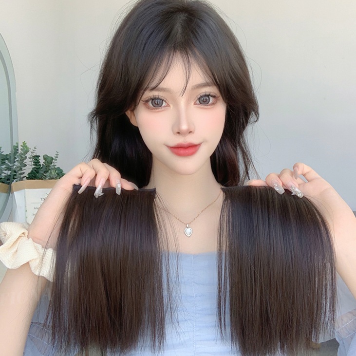 피스 가발 정수리 자연스러운 새치커버 볼륨 헤어뽕 옆머리 뒷머리 부분가발 20cm - 상품 이미지