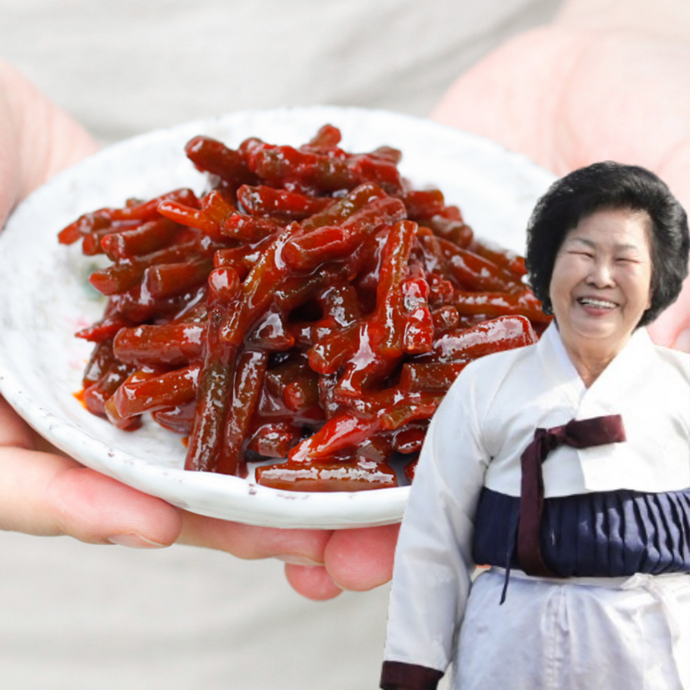 고추장 양념 마늘쫑 장아찌 강순옥명인 국산 반찬 500g 순창 장본가 - 상품 이미지