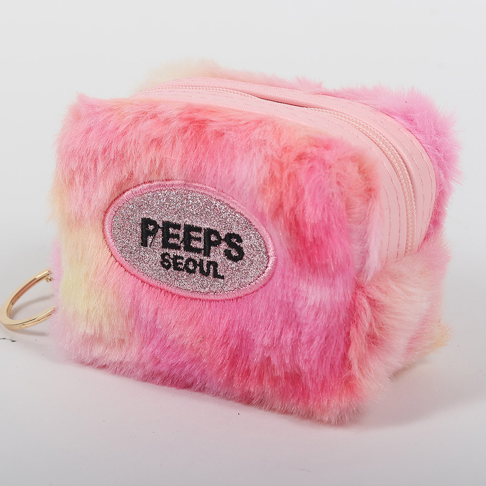 PEEPS Pastel Fur Pouch(Pink / Violet) 키링 파우치 - 상세 이미지 3