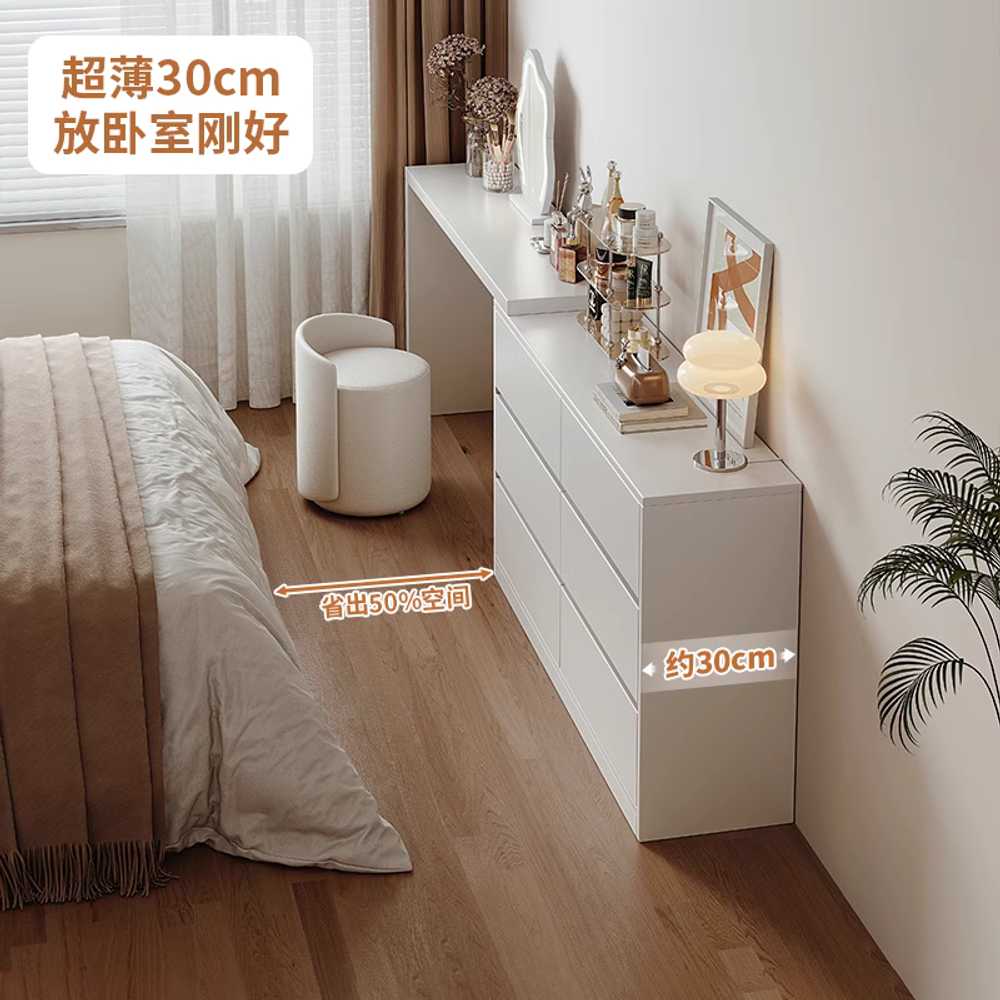확장형 화장대 서랍장 세트 수납 거울 ㄱ자 폭조절 80cm 3단 이미지 6