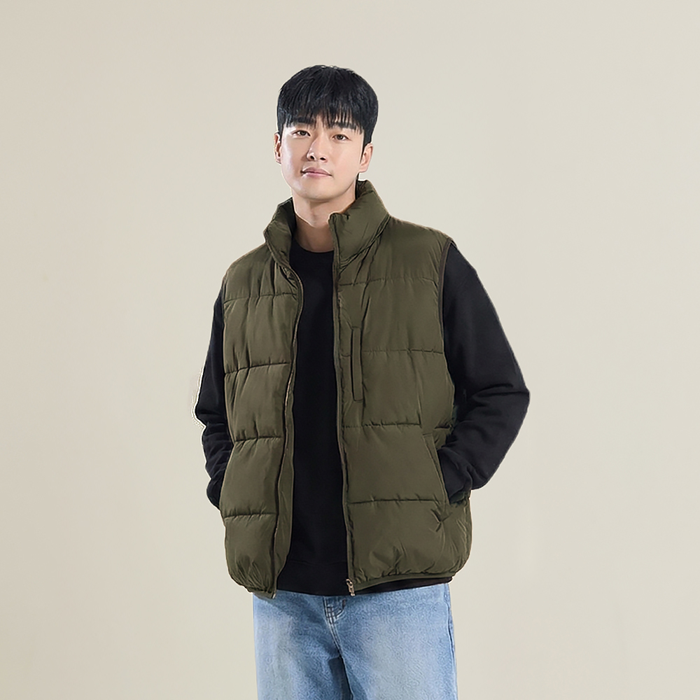 스라보 남녀공용 경량 하이넥 푸퍼 패딩 베스트 조끼 - 상세 이미지 3
