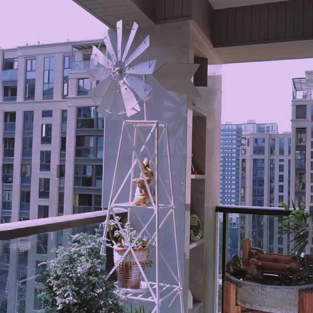 철제 대형 바람개비 정원 인테리어 야외 조형 장식품 60x210cm + 블루 - 상세 이미지 3