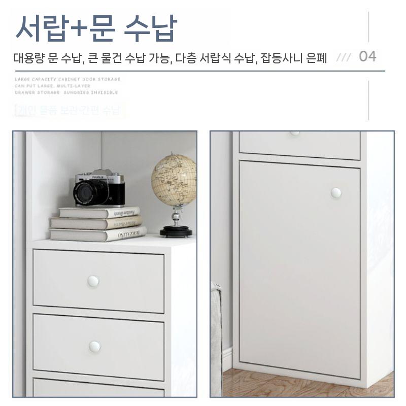코너수납장 선반 코너장 코너 책장 모서리선반 틈새 30x30x150 따뜻한 흰색 이중 펌핑 조립식 - 상세 이미지 3