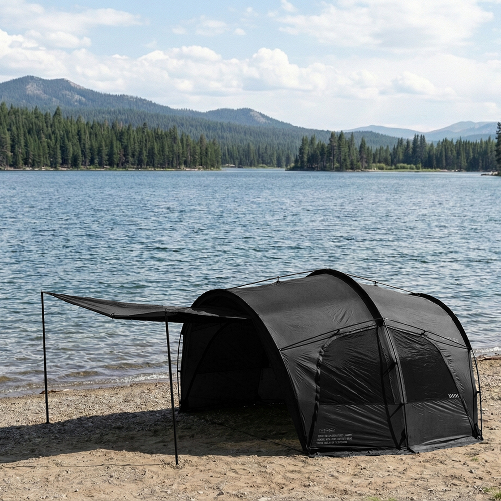 카고컨테이너 터널 EX 텐트 4인용 터널형 돔형 쉘터 DAC 폴 쉐도우블랙
