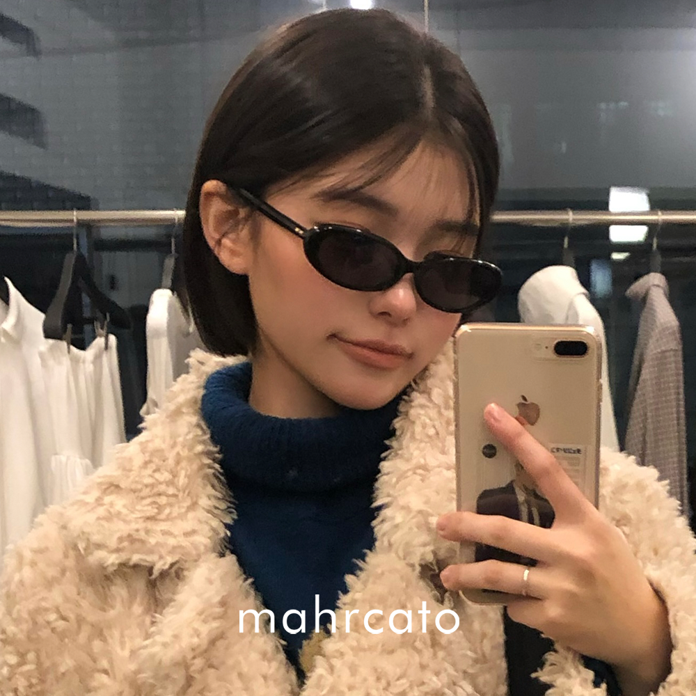 마르카토 선글라스 카이아 kaia c001 블랙 오벌 여자 긱시크 뿔테
