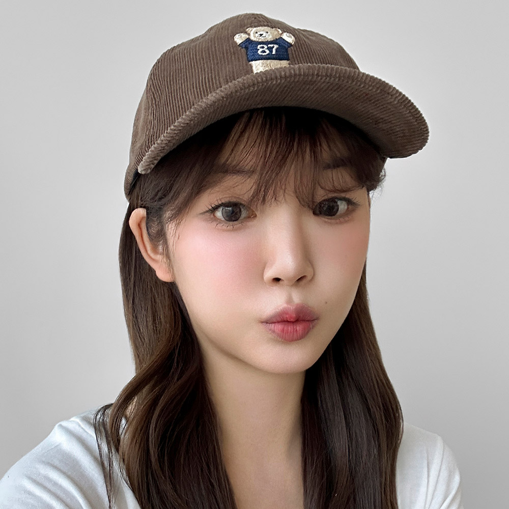 골덴 87 스탠딩 베어 볼캡 가을 겨울 남녀 공용 야구모자 이미지 8