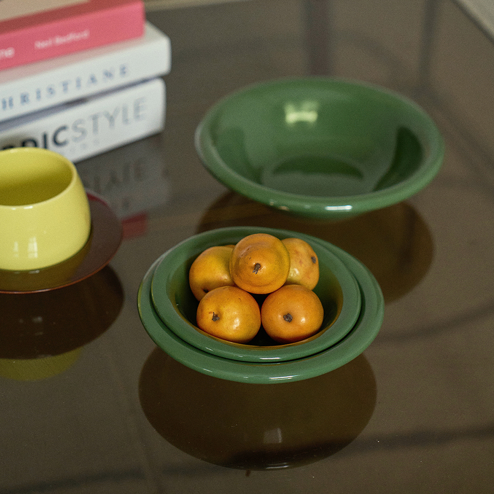 루테아 TRIO BOWL 3PCS(4color) 3단 그릇 스태커블 접시 핸드메이드 도자기 - 상세 이미지 3