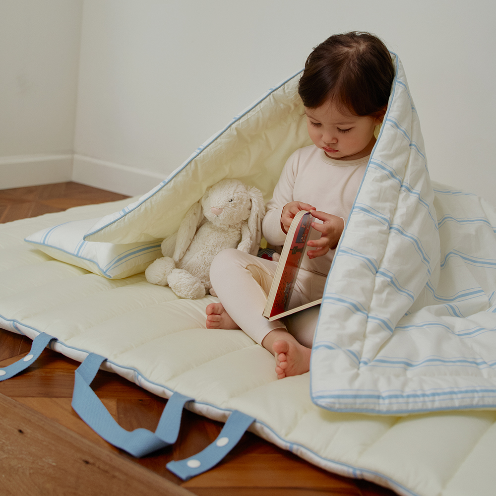 올포홈 프렌치 낮잠이불 분리형 어린이집 낮잠패드 블랙 스트라이프