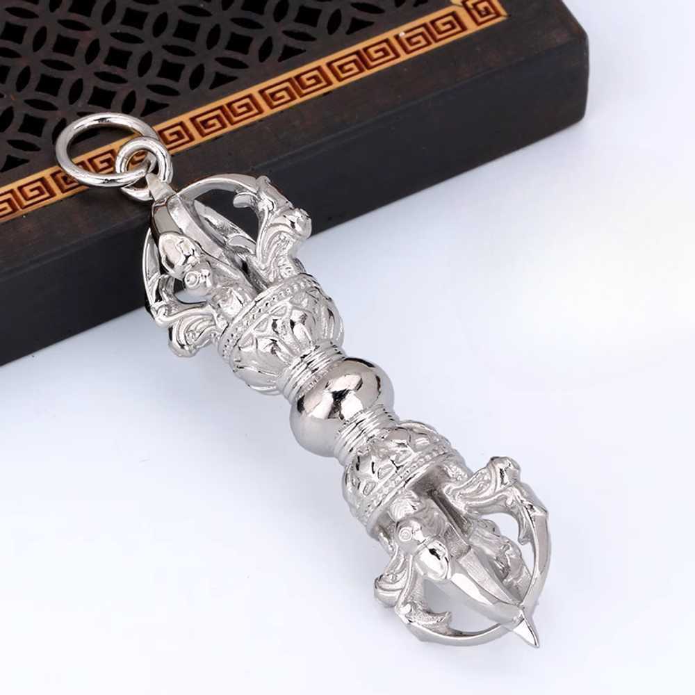 미니 금강저 탄트라 불교 수행용 명상 법구 장식품 5.5cm (순은/5발/펜던트) - 상세 이미지 2