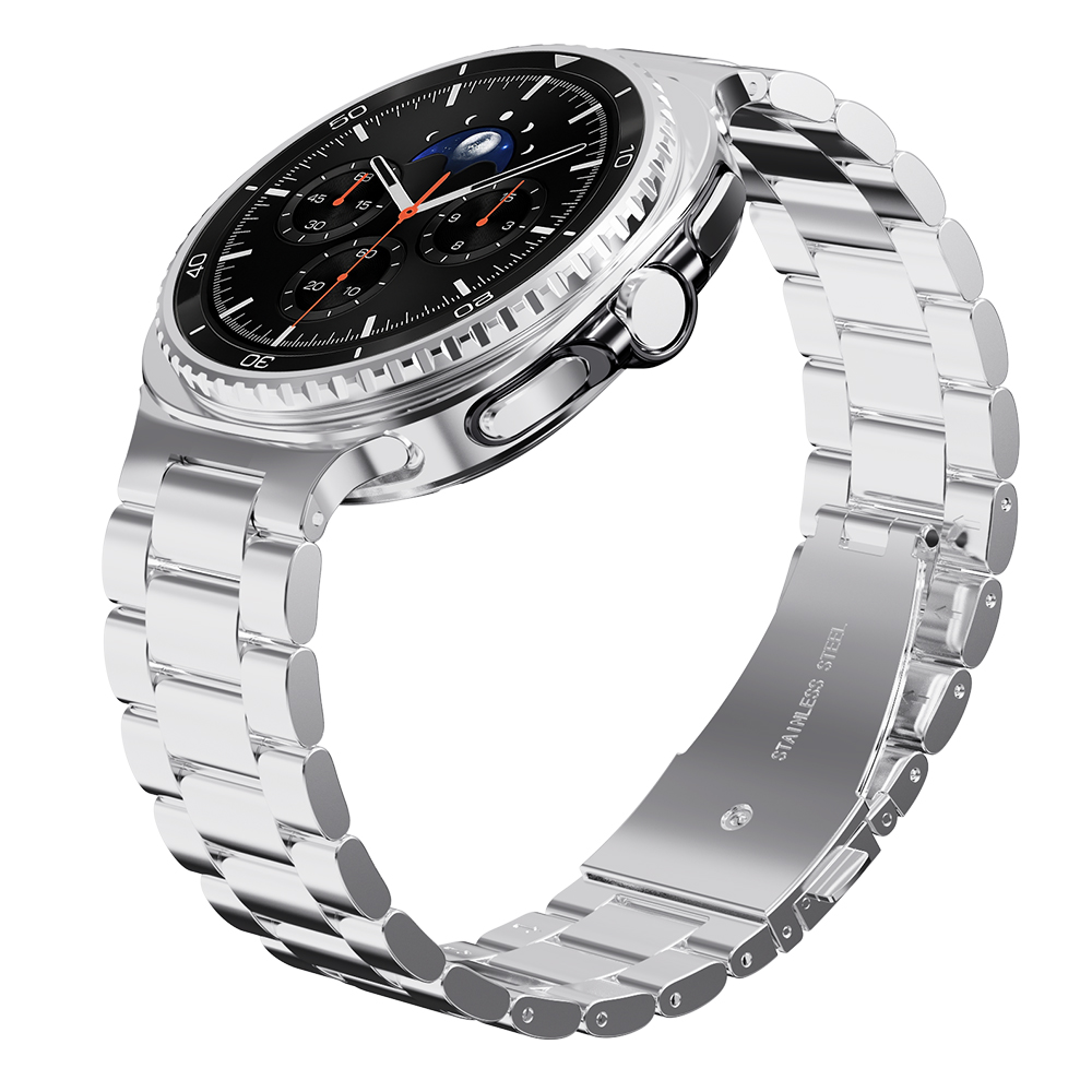 갤럭시워치 메탈 스트랩+하드 케이스+강화유리 갤럭시워치8 클래식, 46mm, 실버 이미지 3